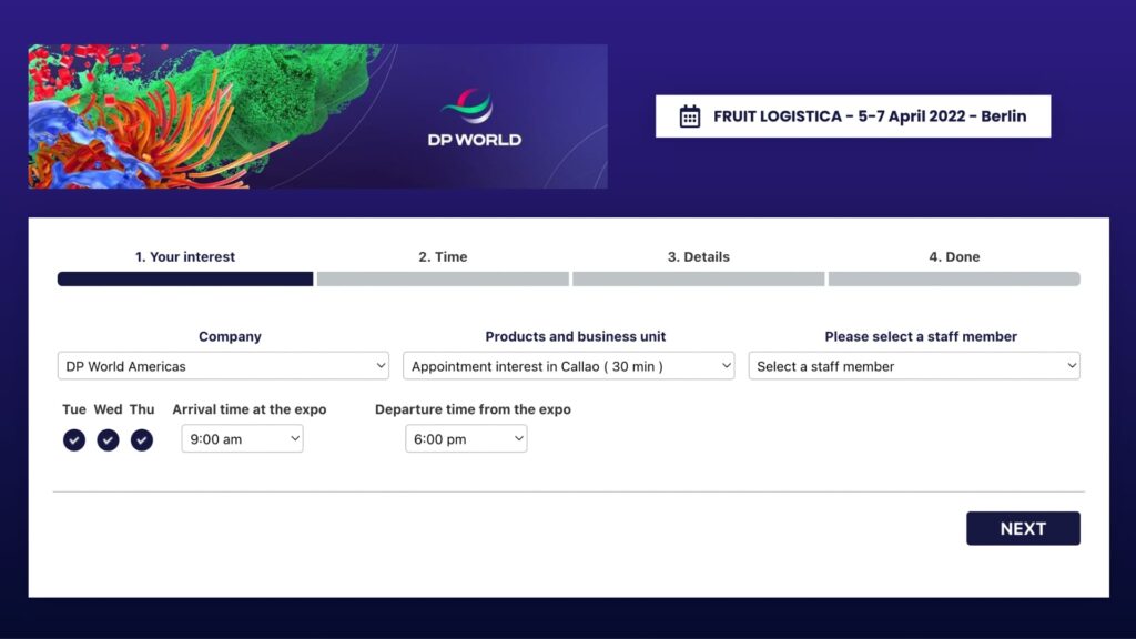DP World Fruit Logistica 2022 standcalendar